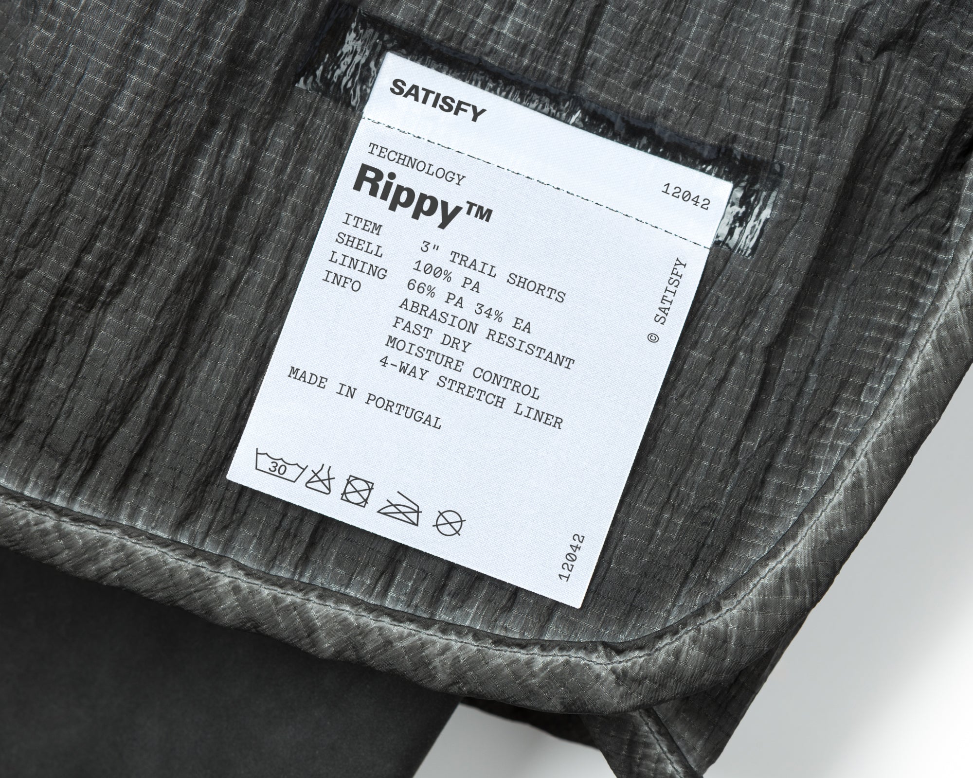 Satisfy Rippy™ 3" Trail Shorts - Mineral Graphite