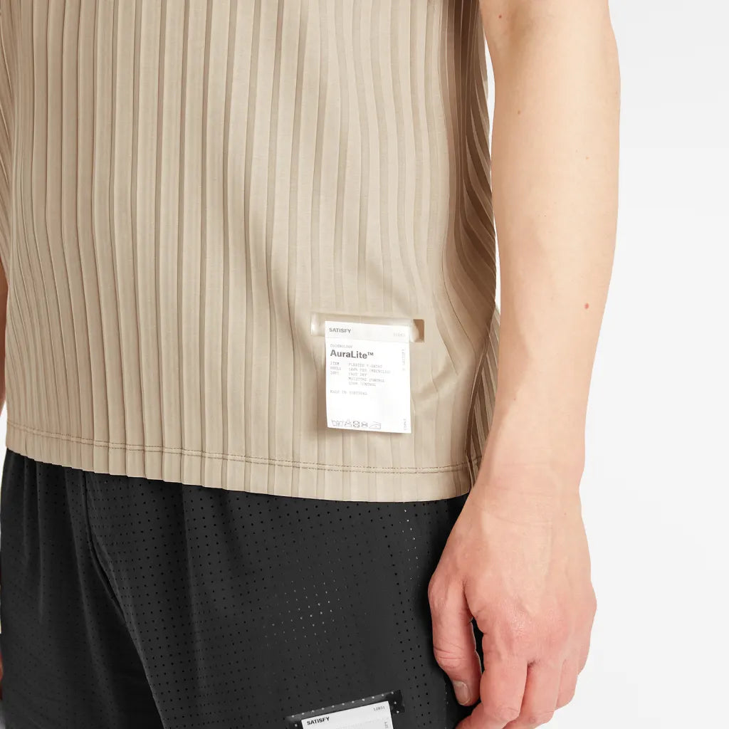 Satisfy AuraLite™ Pleated T-Shirt - Mineral Dune
