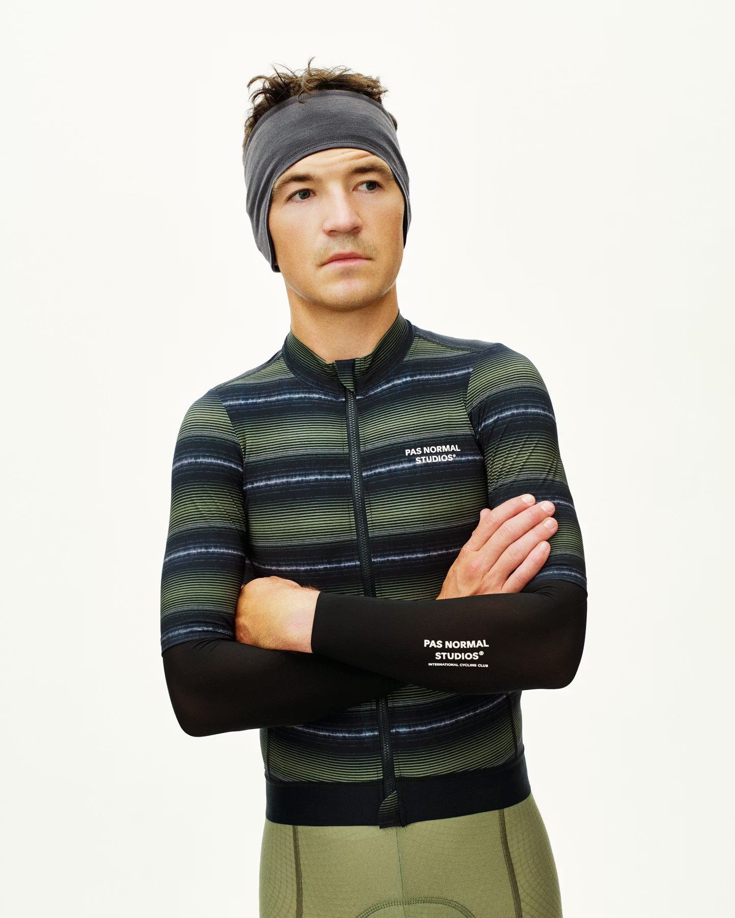 Pas Normal Studios Men's Essential Jersey - Light Olive Stripe