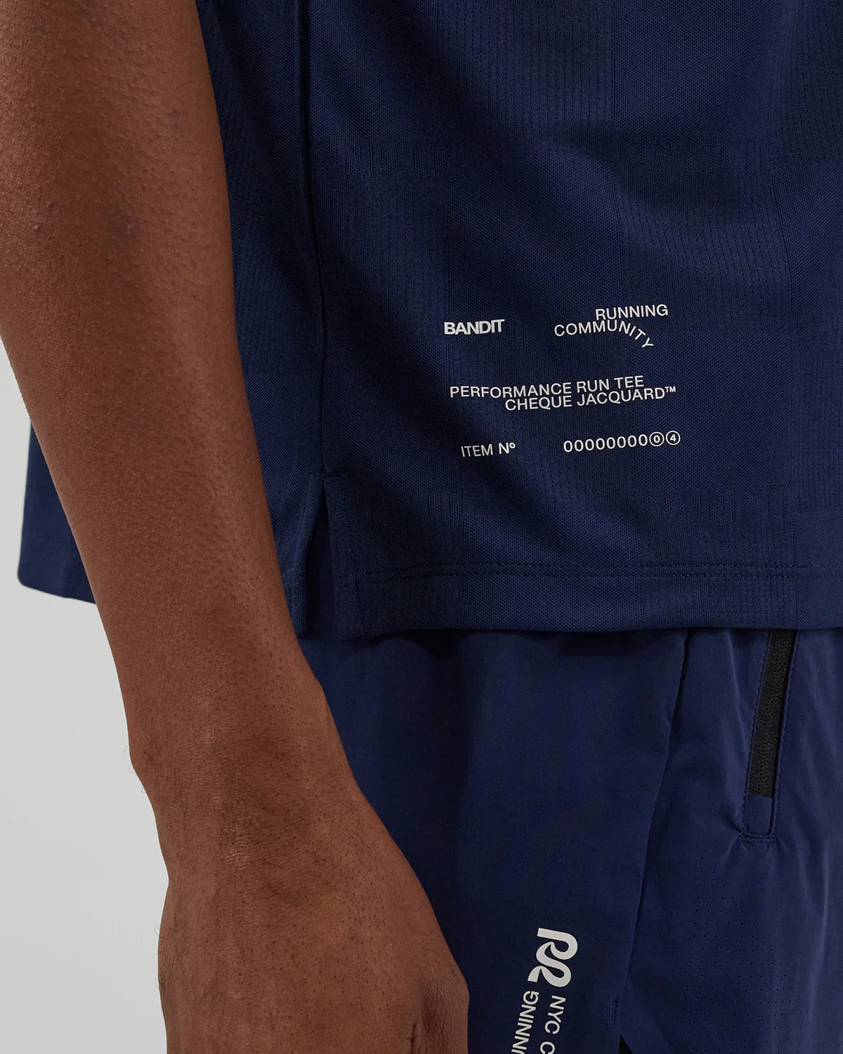Bandit Cheque Jacquard Short Sleeve Tee - Unisex - NY Navy