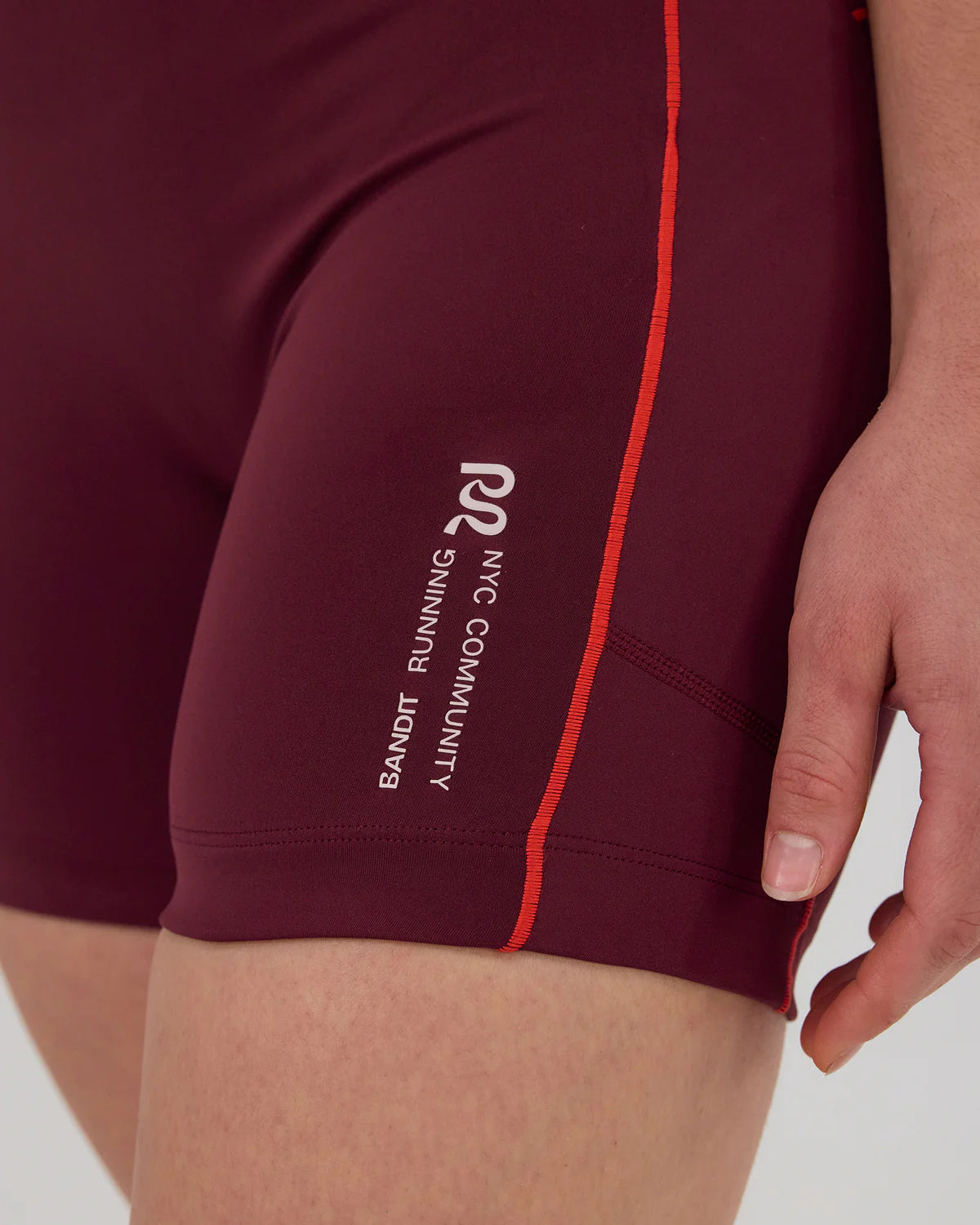 Bandit Stamina™ 5" Pop Stitch™ High Waist Compression Short - Fig / Intense Red
