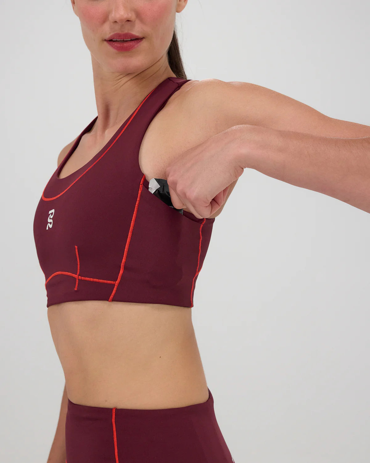 Bandit Stamina™ Pop Stitch™ Arco Bra - Fig / Intense Red