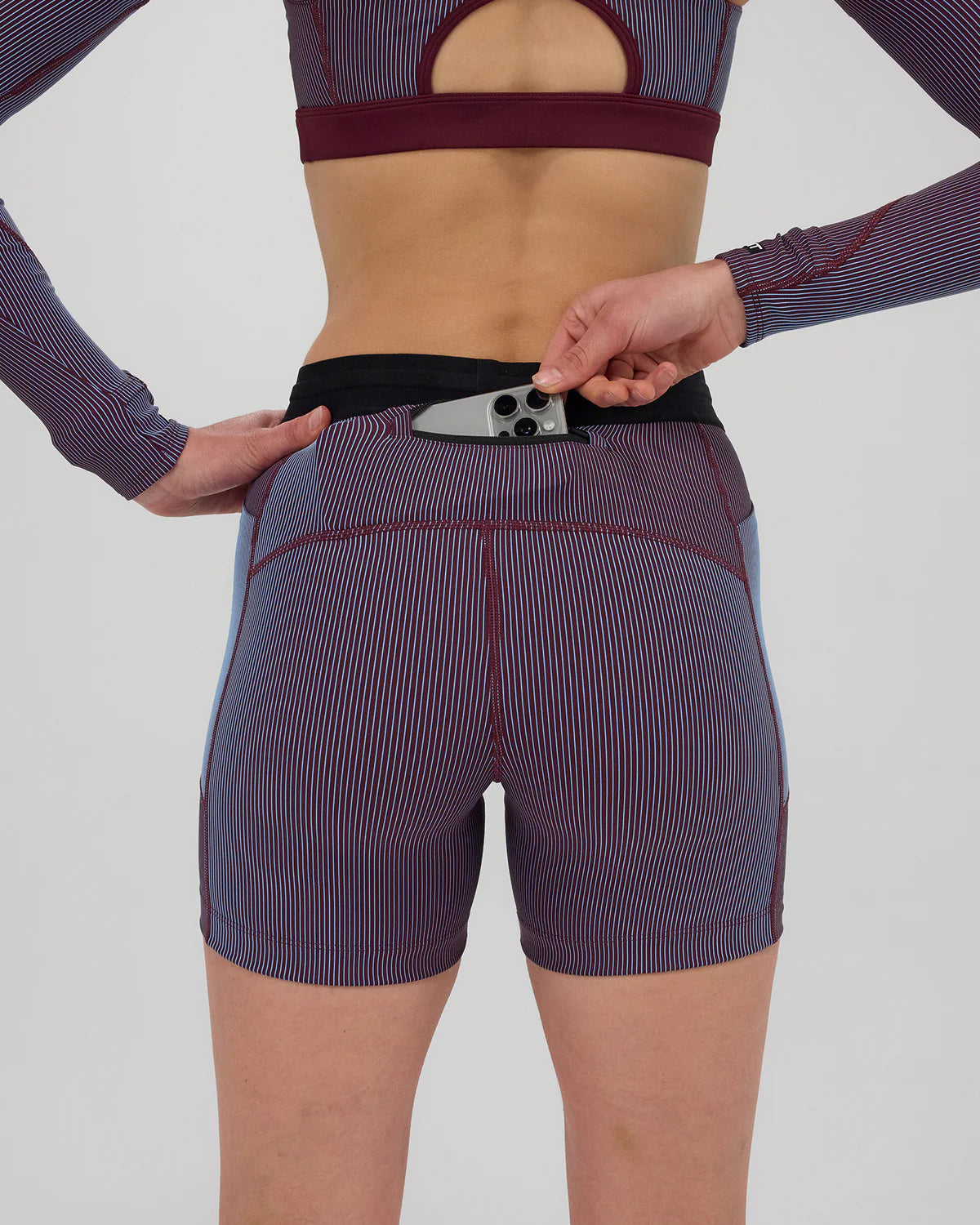 Bandit Striped Cadence™ 5" Compression - Fig / Vintage Blue