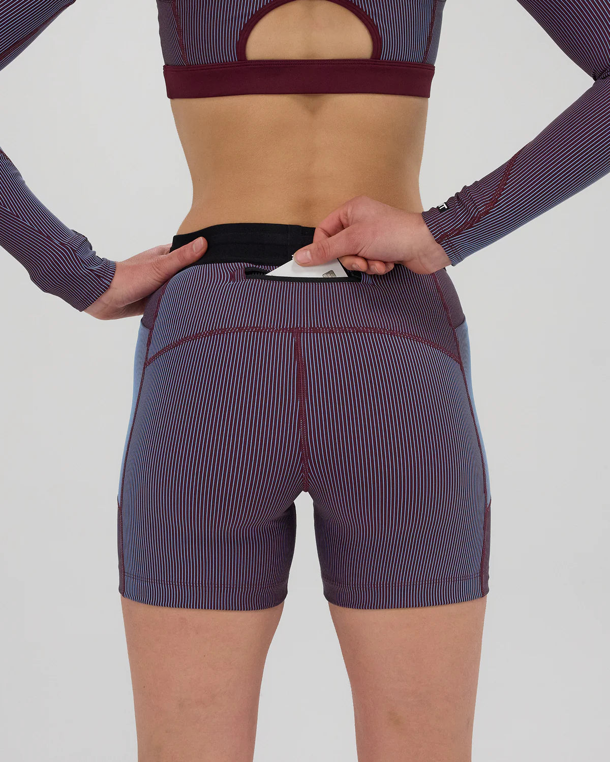 Bandit Striped Cadence™ 5" Compression - Fig / Vintage Blue