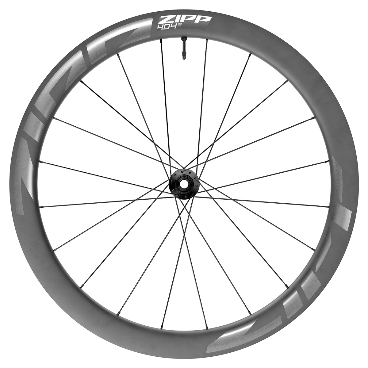 Zipp 404 S carbon front road wheel, 50mm rim, side view