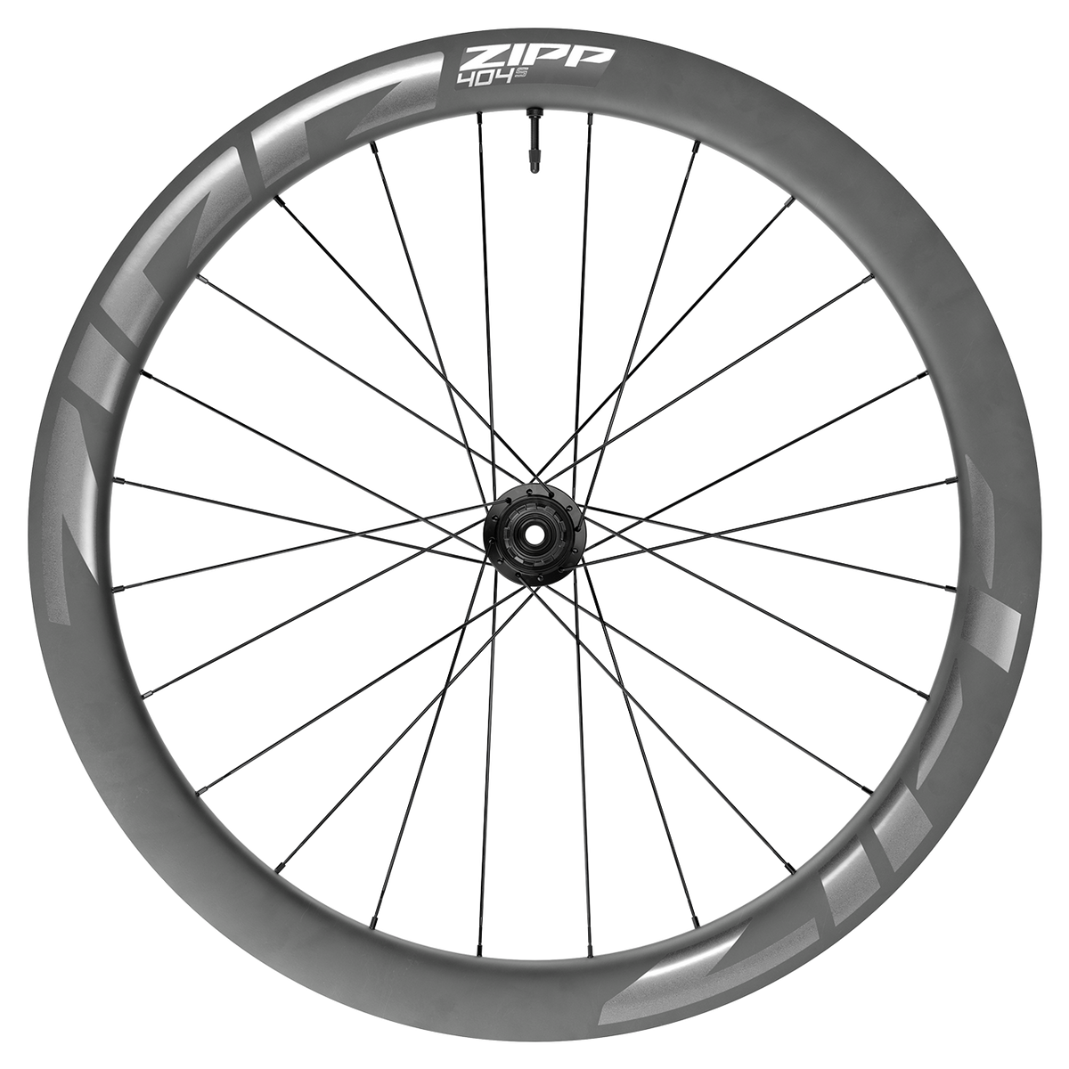 Zipp 404 S carbon rear road wheel, 50mm rim, drive side view with freehub