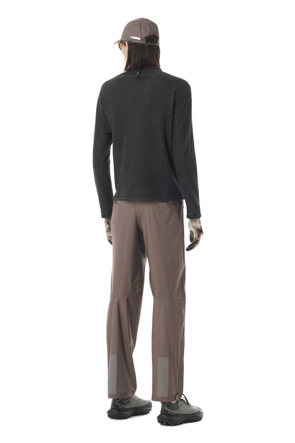 Satisfy FuzzFleece AD Long Tee in Phantom, worn on run