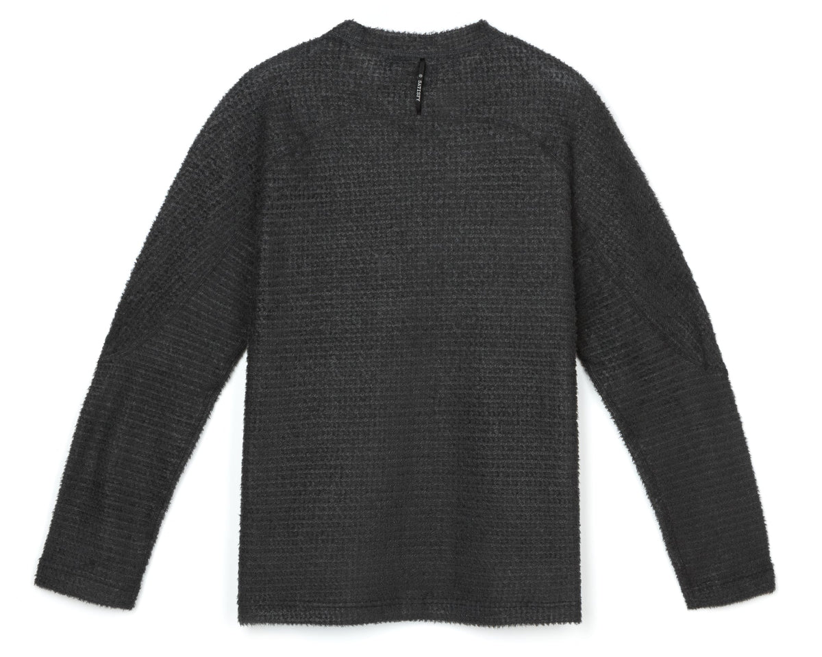 Satisfy FuzzFleece AD Long Tee in Phantom, back view