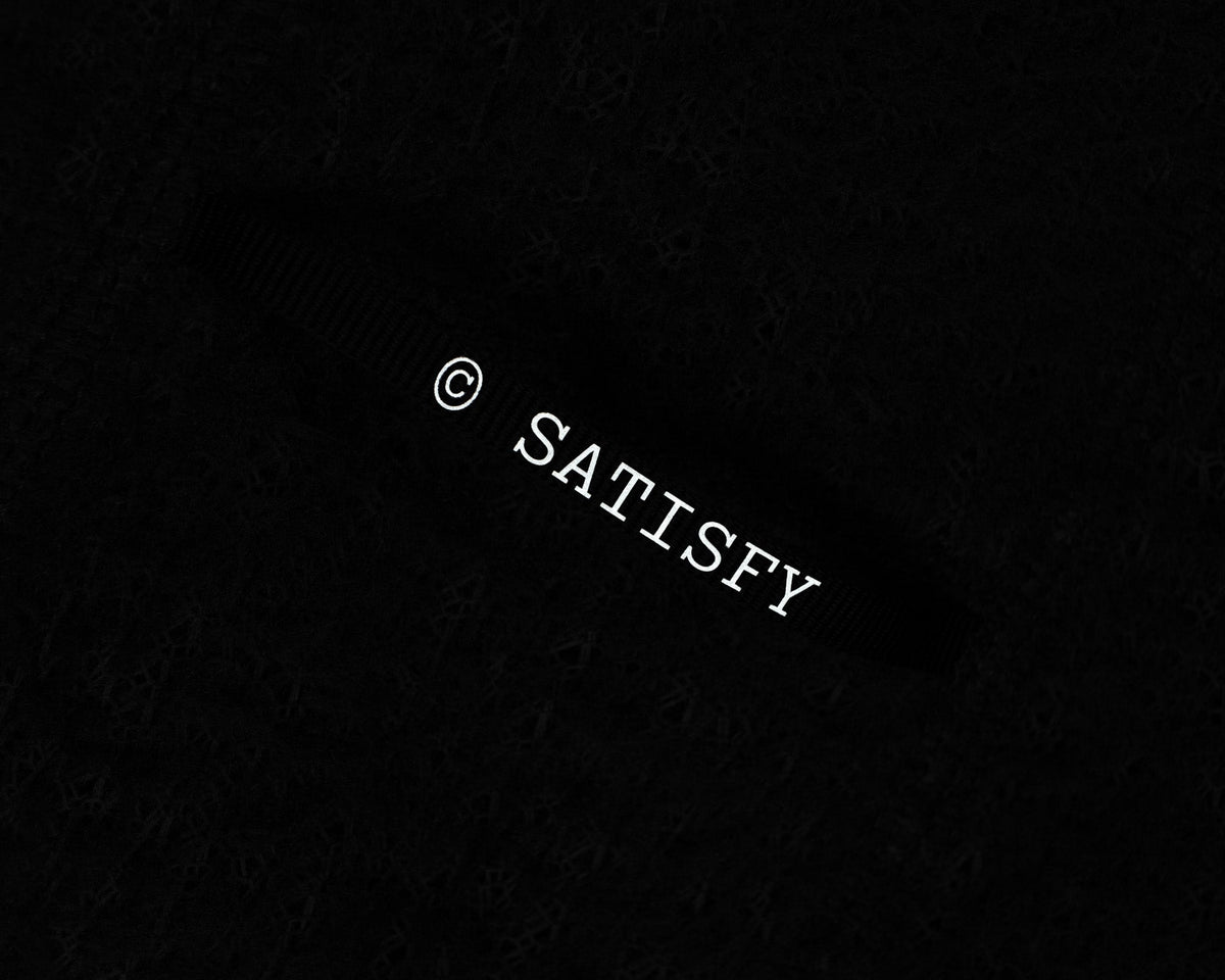 Satisfy FuzzFleece AD Long Tee in Phantom, reflective back logo