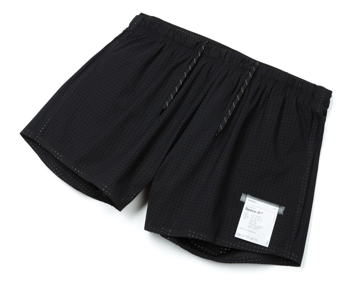 Satisfy Space-O 2.5" Distance Shorts in Black, side view