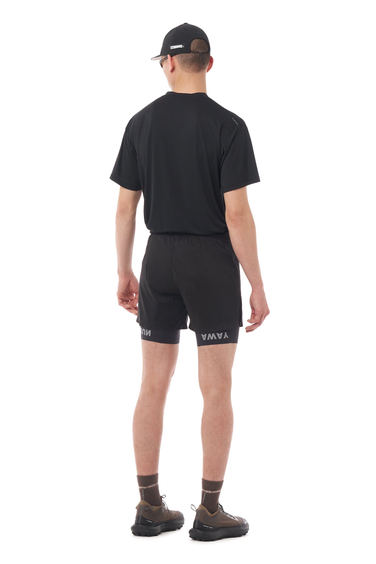 Satisfy TechSilk 8 inch running shorts in Black, worn on run