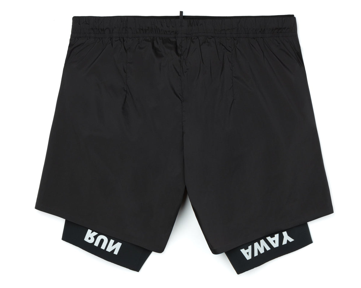 Satisfy TechSilk 8" Shorts in Black, back view