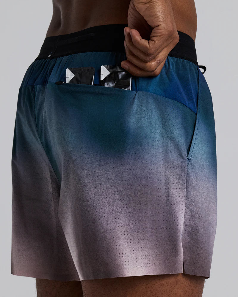 Bandit Men's Vento™ Next Gen 5" Run Short -- Tranquil Blue Wave Print