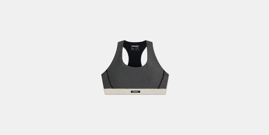 Bandit Striped Cadence™ Run Bra - Black with Chalk