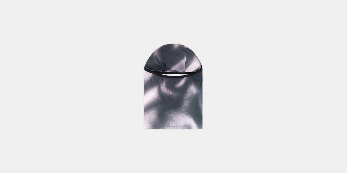 Bandit Balaclava with Pony Tail Window in Haze Multi, worn