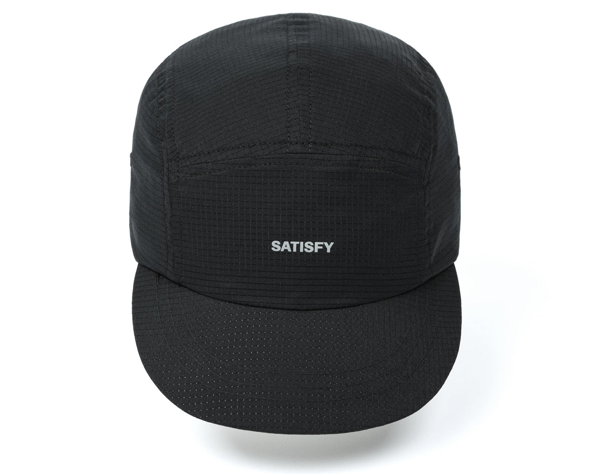 Satisfy Rippy Air Trail Cap in Black, front view