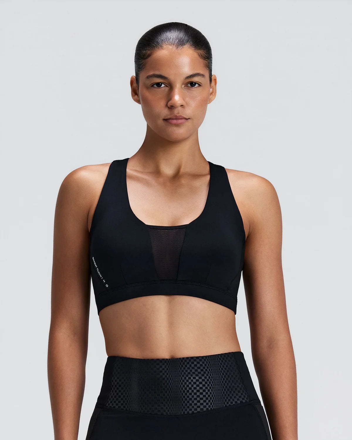 Bandit Womens Stamina-V™ GeoMesh™ V-Neck Run Bra - Black