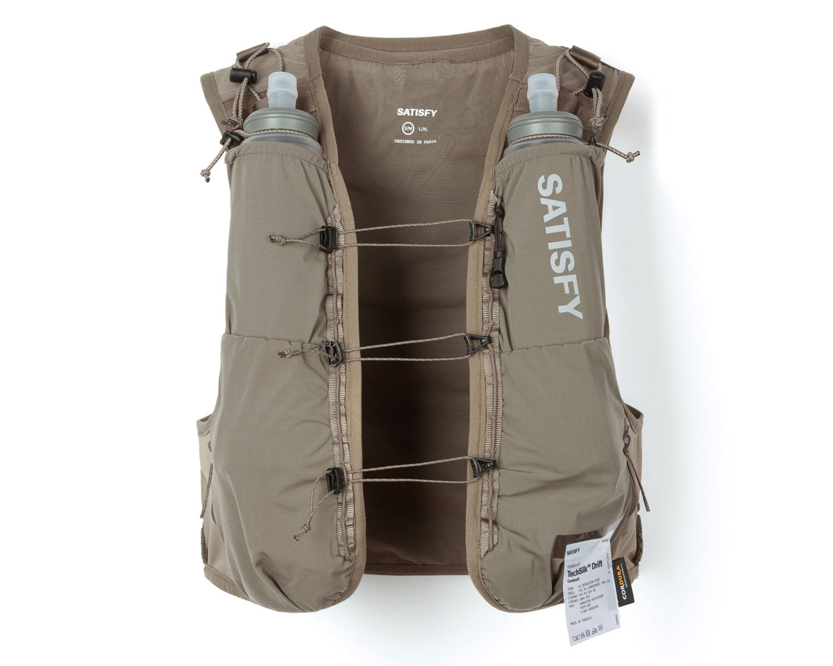 Satisfy TechSilk Drift Cordura 5L Hydration Vest in Falcon, front view