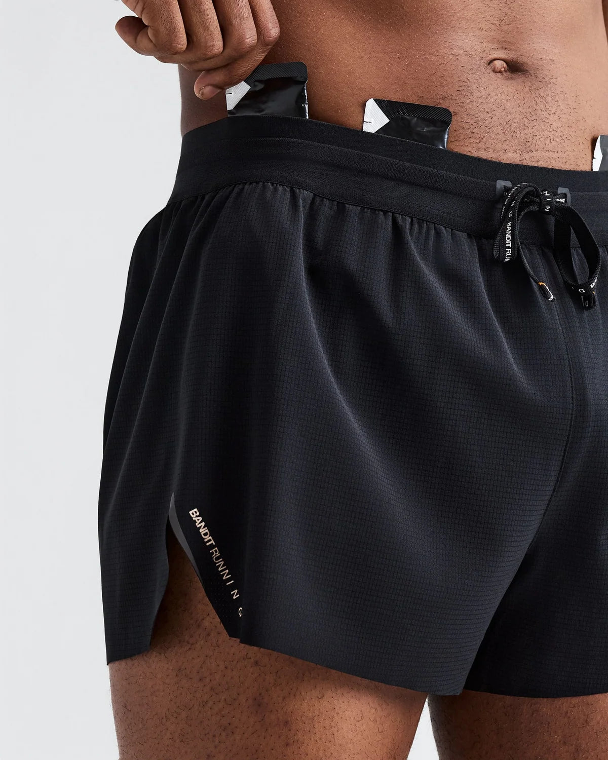 Bandit Mens RipSpeed™ 3" Split Shorts - Black
