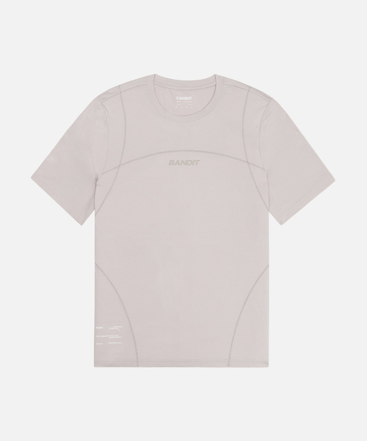 Bandit Micromesh Reflecto Stitch Run Tee in Ash, front view