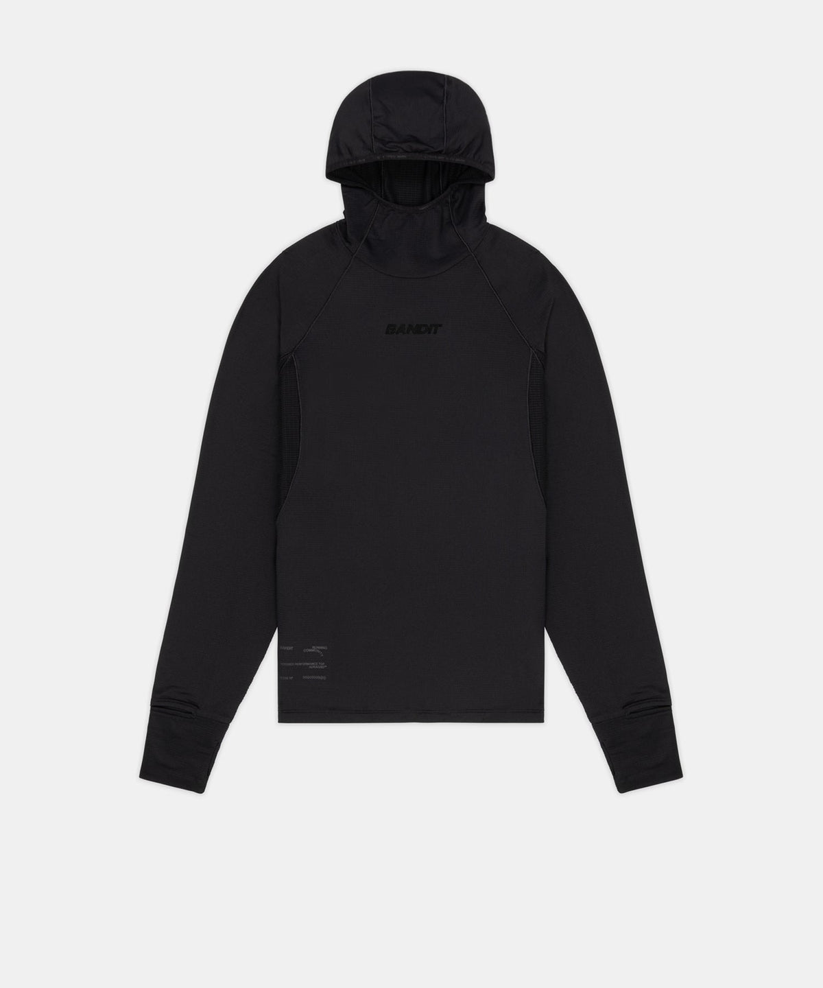 Bandit AuraGrid Hooded Performance Top in Black, front view