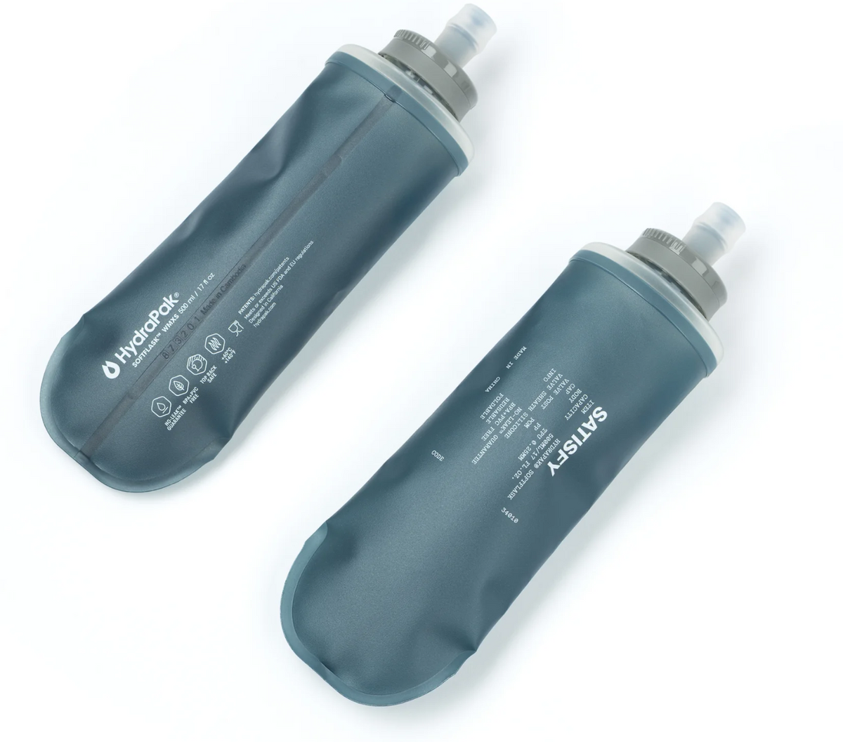 Satisfy HydraPak® Soft Flask 500ml 2‑Pack - Dark Slate