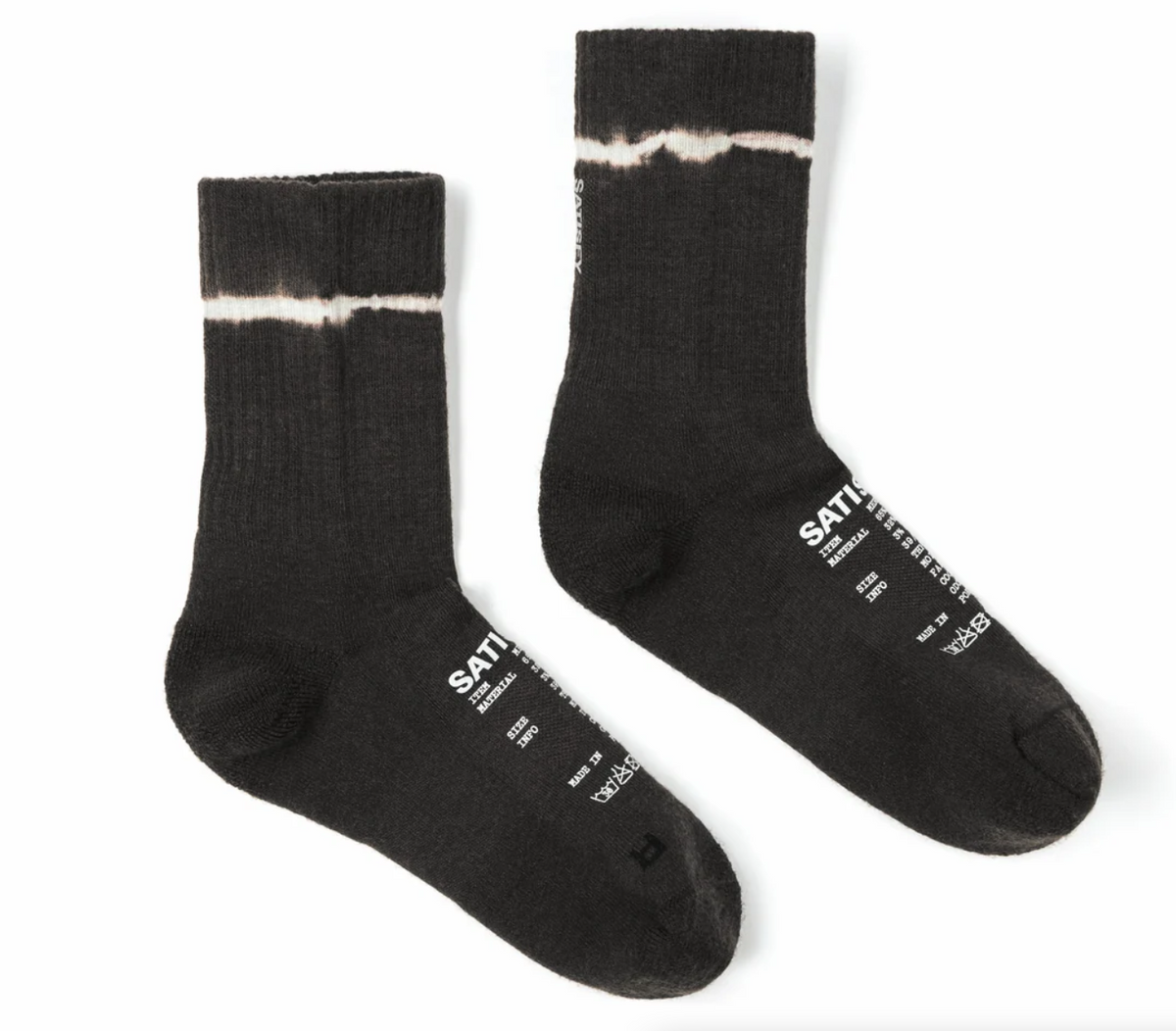 Satisfy Merino Nylon Tube Socks - Tie-Dye Black