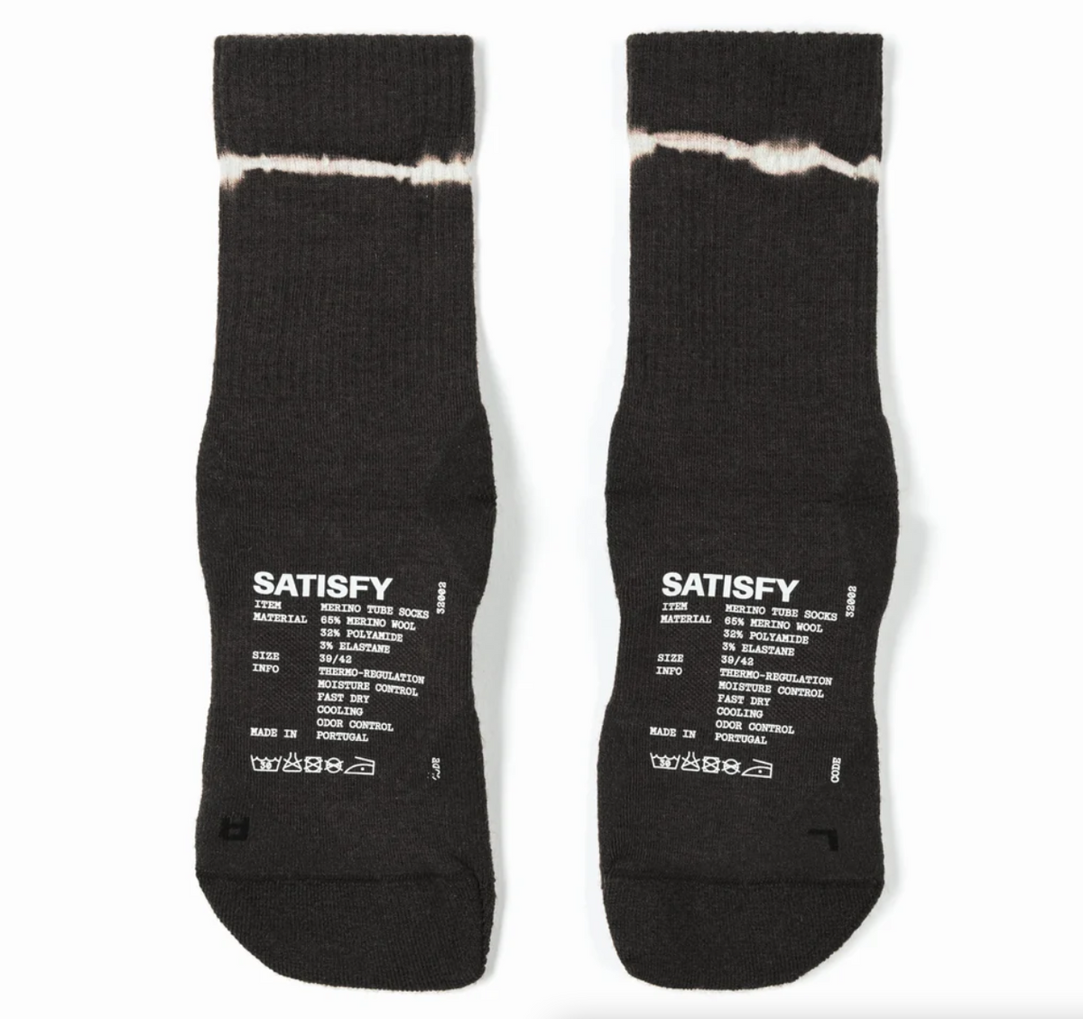 Satisfy Merino Nylon Tube Socks - Tie-Dye Black
